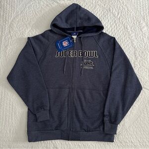 NWT Vintage Reebok Super Bowl XXXIX Zip Up Hoodie Sweatshirt 2005